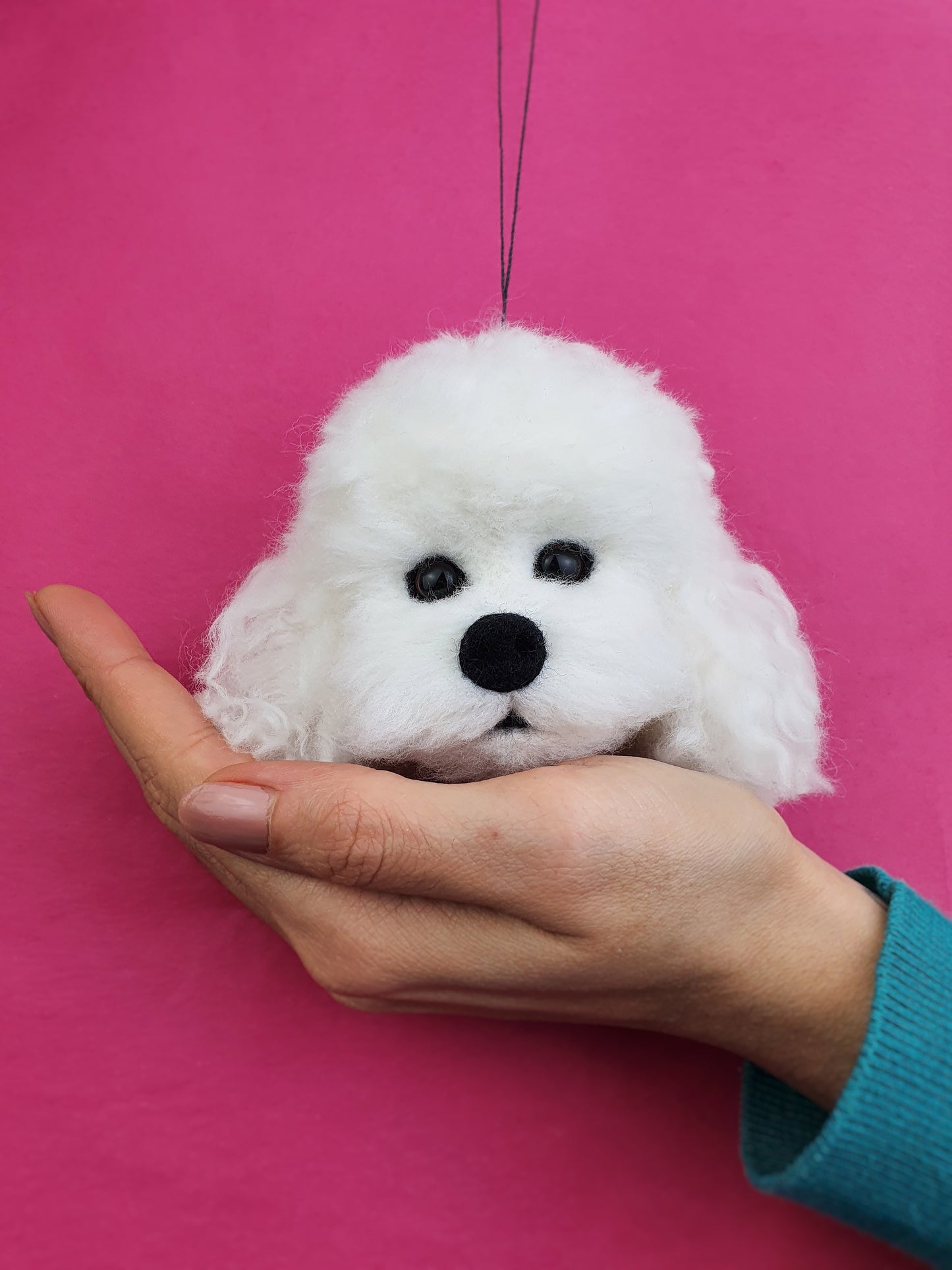 Custom 3D Needle Felted Pet Portrait Head Dog Replica Memorial Ornament